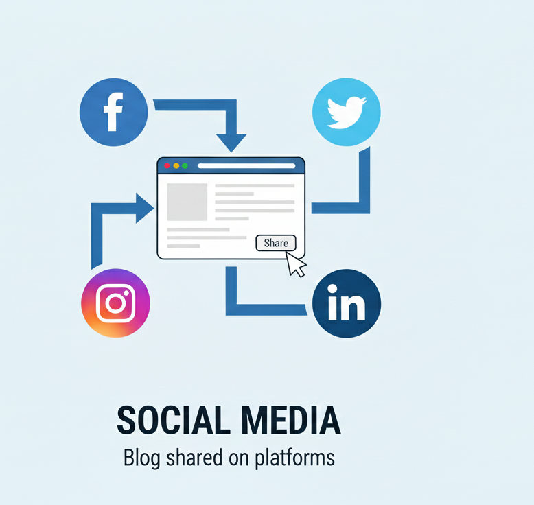 Off Page SEO content promotion through social media